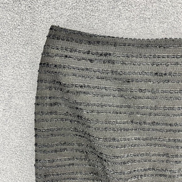 Forever 21 Tweed Mini Skirt womens Size 10 Black Pencil Stripe lined open back - Picture 4 of 12